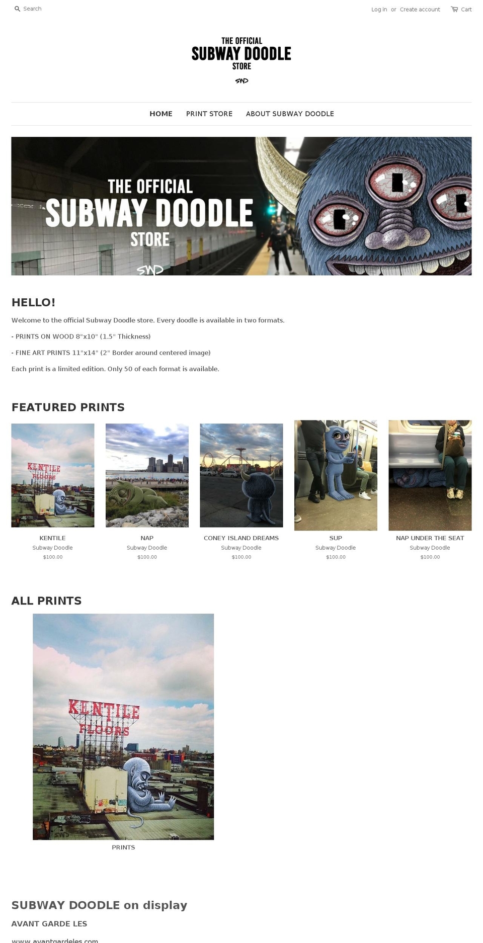 subwaydoodle.com shopify website screenshot