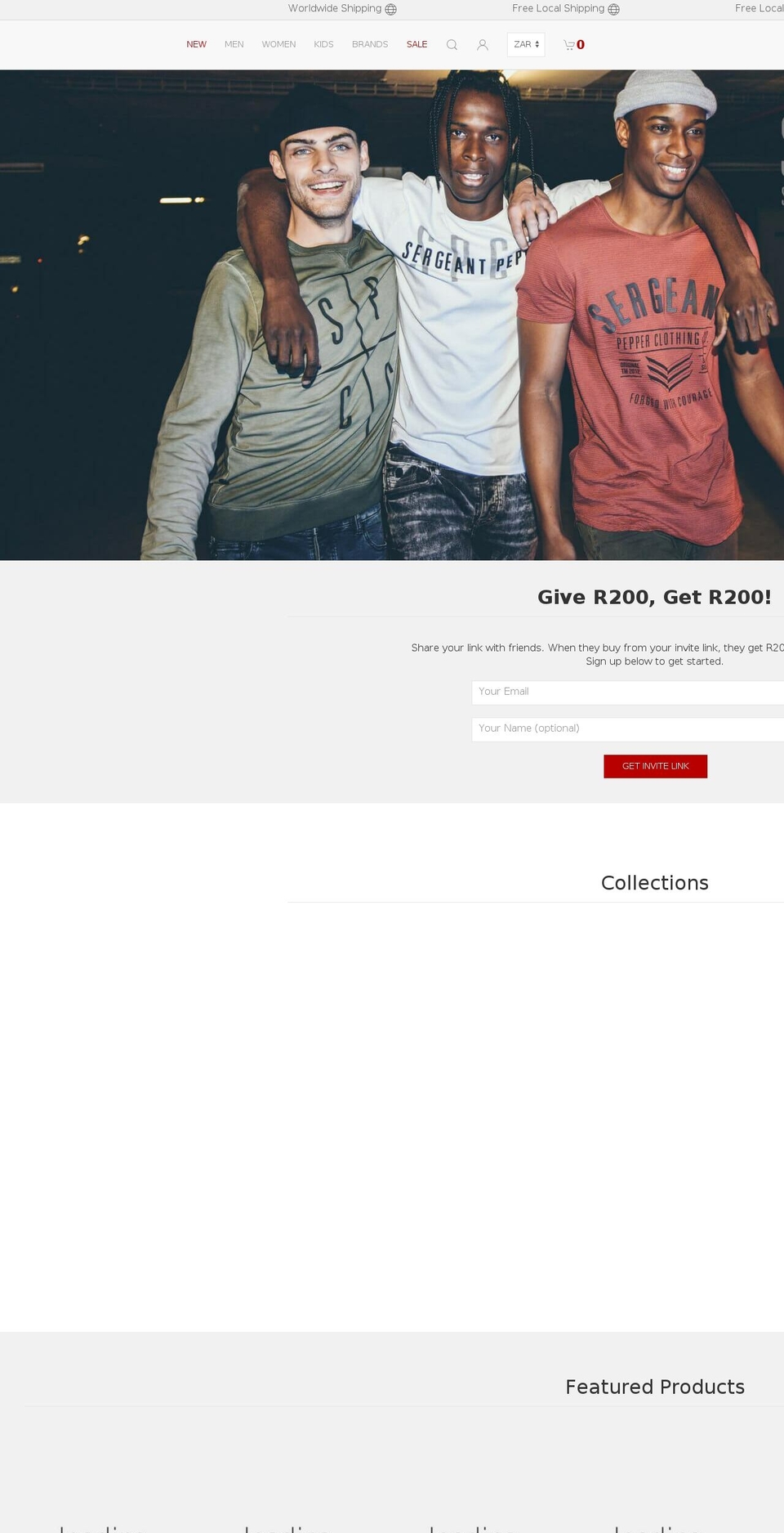 subwear.co.za shopify website screenshot