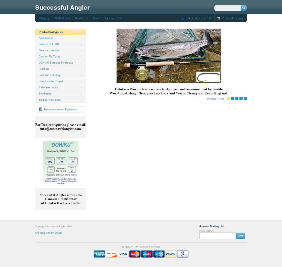 successfulangler.com shopify website screenshot