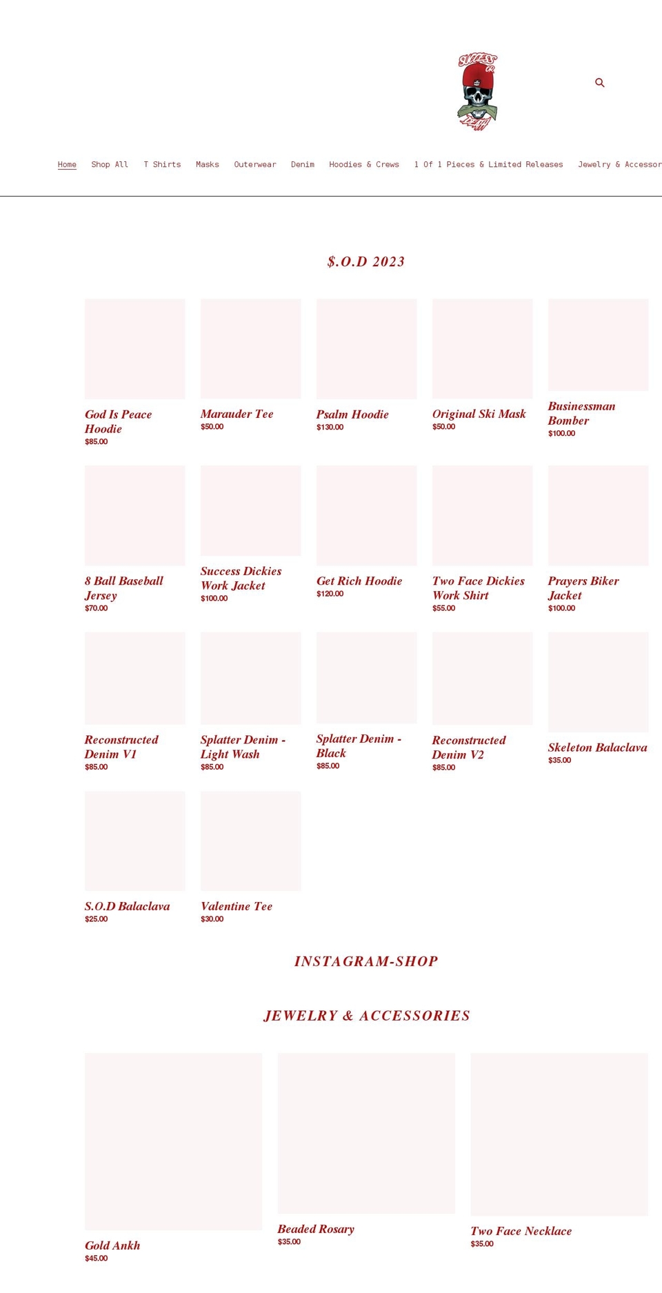 successordeathclothing.com shopify website screenshot