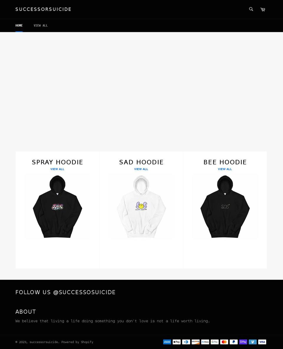 successorsuicide.com shopify website screenshot