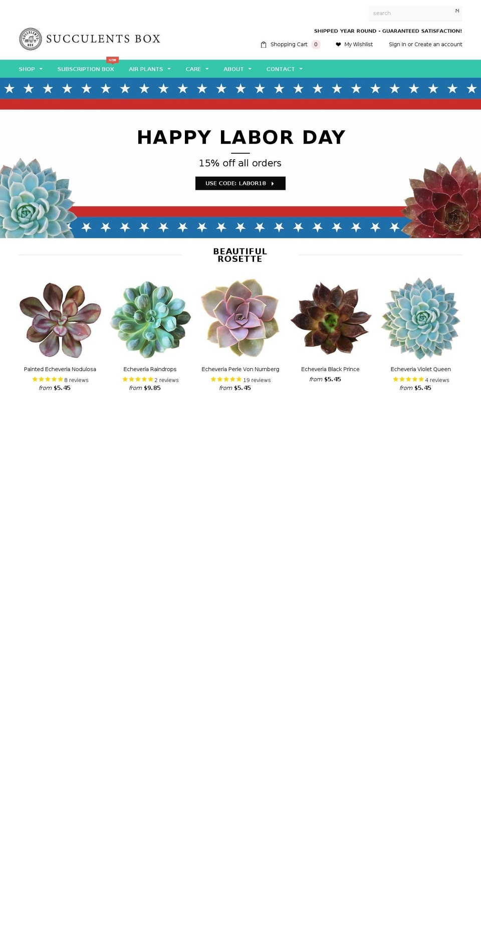 succulentsbox.com — Shopify storefront screenshot