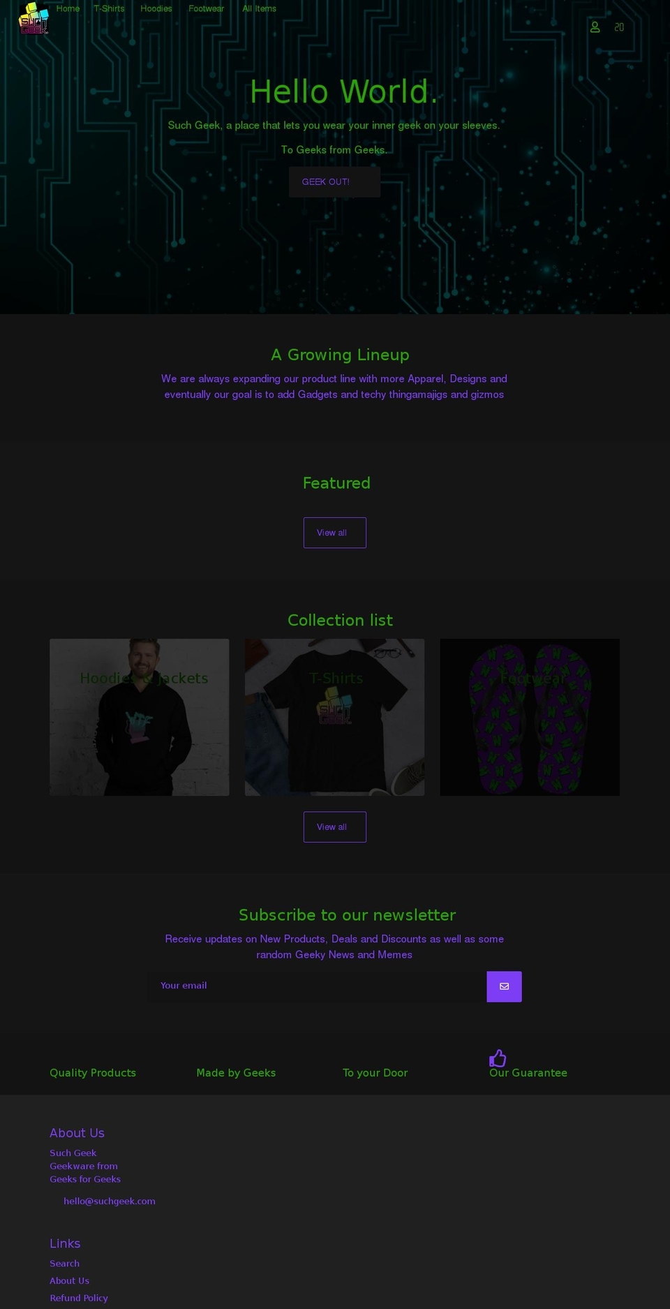 suchgeek.com shopify website screenshot