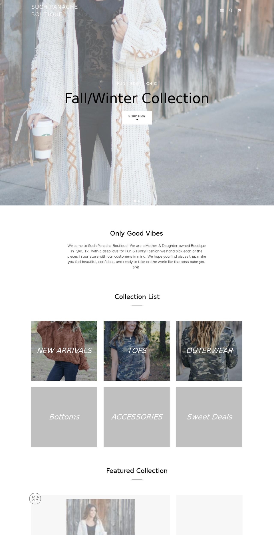 suchpanacheboutique.com — Shopify storefront screenshot