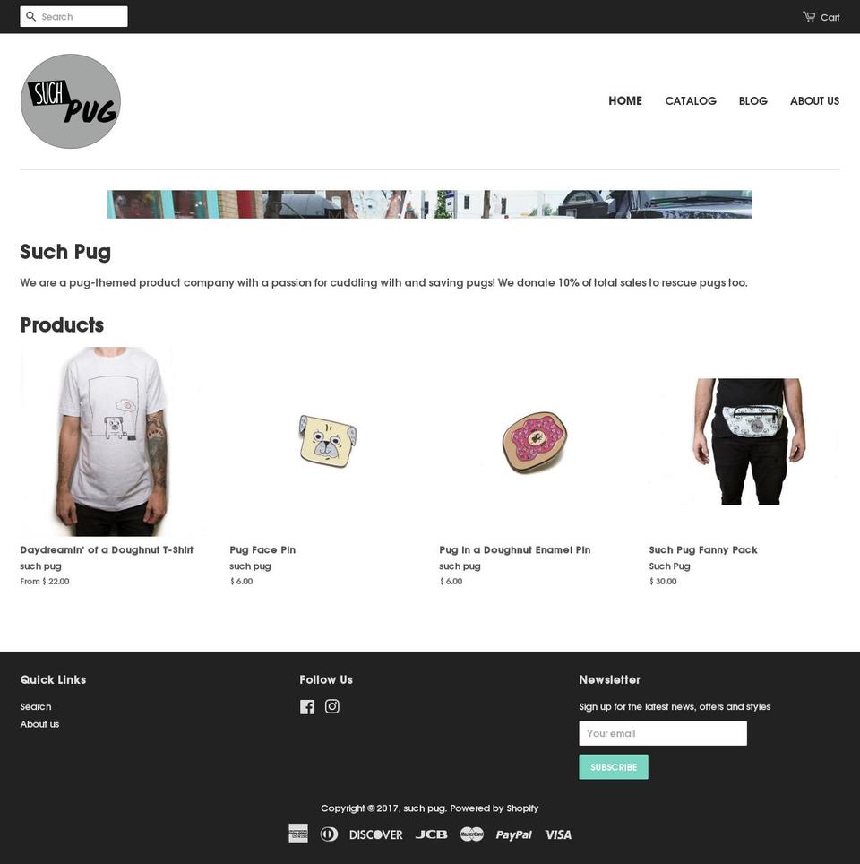 suchpug.com shopify website screenshot