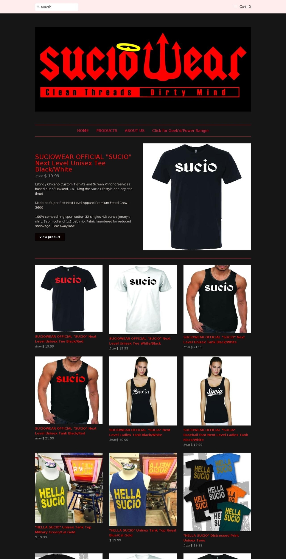 suciowear.com shopify website screenshot