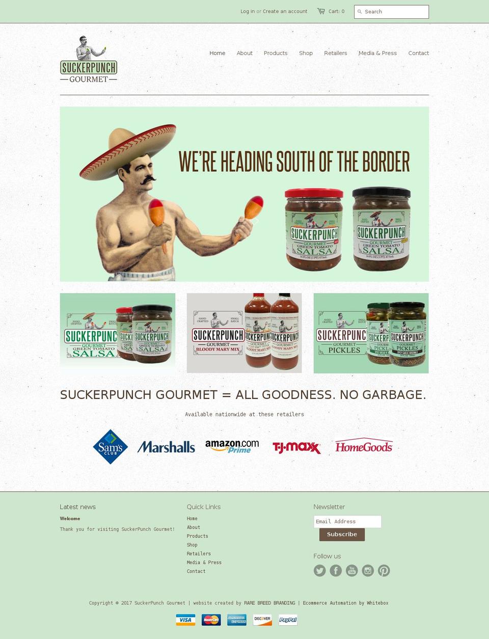 suckerpunchgourmet.com shopify website screenshot