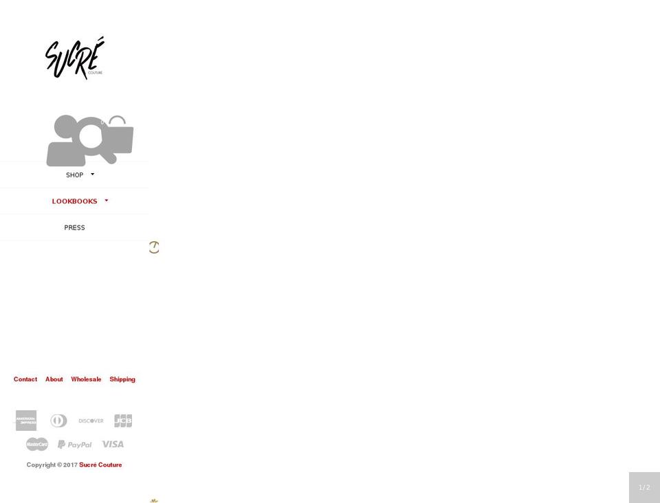sucrecouture.com shopify website screenshot