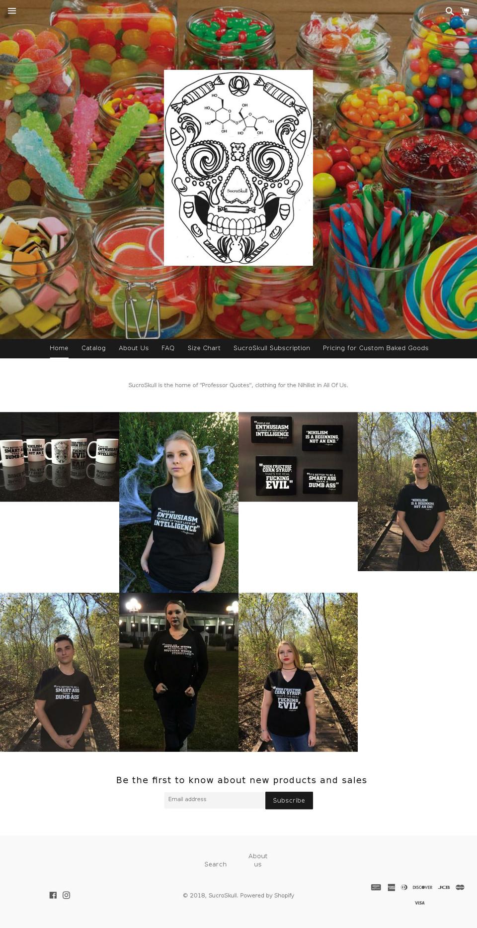 sucroskull.com shopify website screenshot