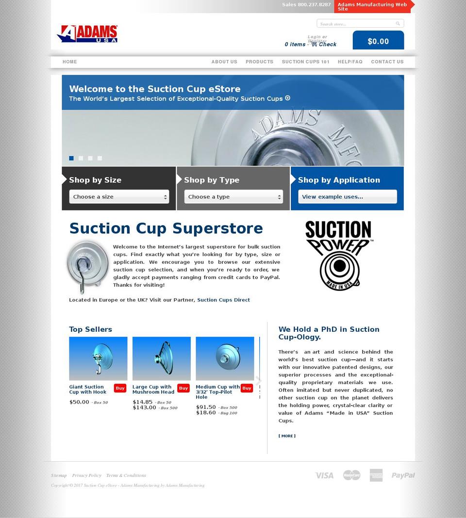 suctioncups.com shopify website screenshot