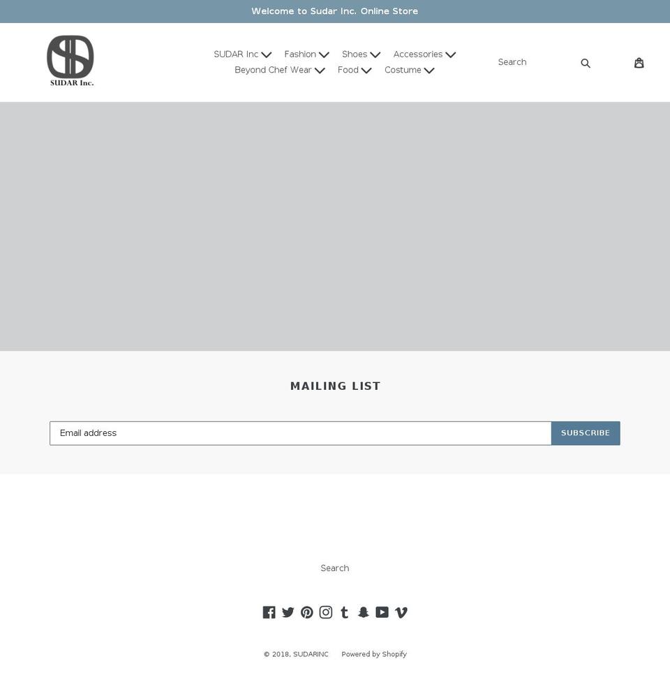 sudarinc.com shopify website screenshot