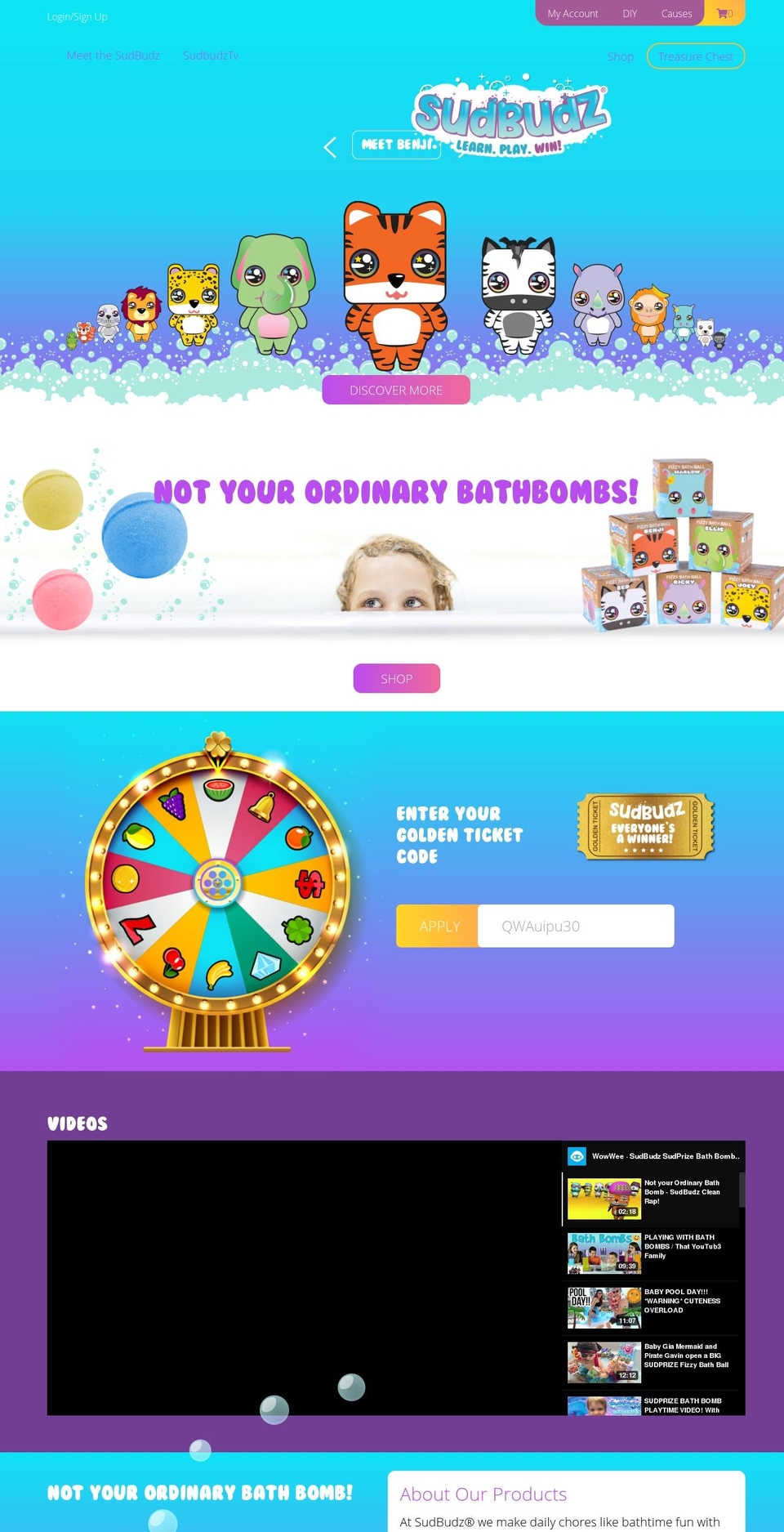 sudbudz.com — Shopify storefront screenshot
