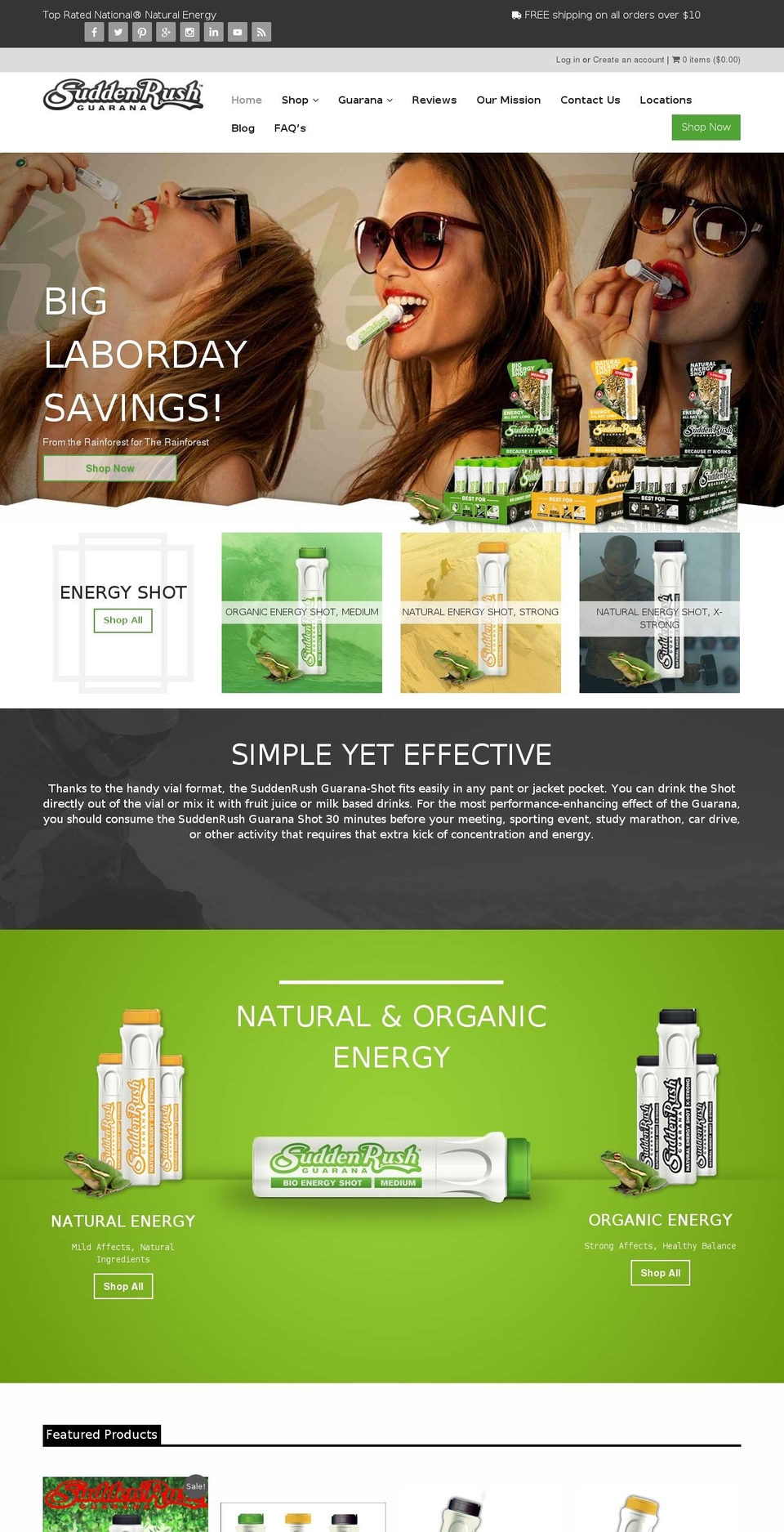 suddenrushguarana.com shopify website screenshot