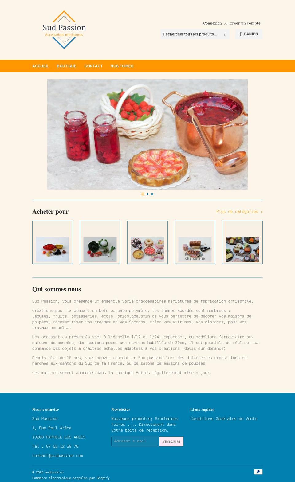 sudpassion.com shopify website screenshot