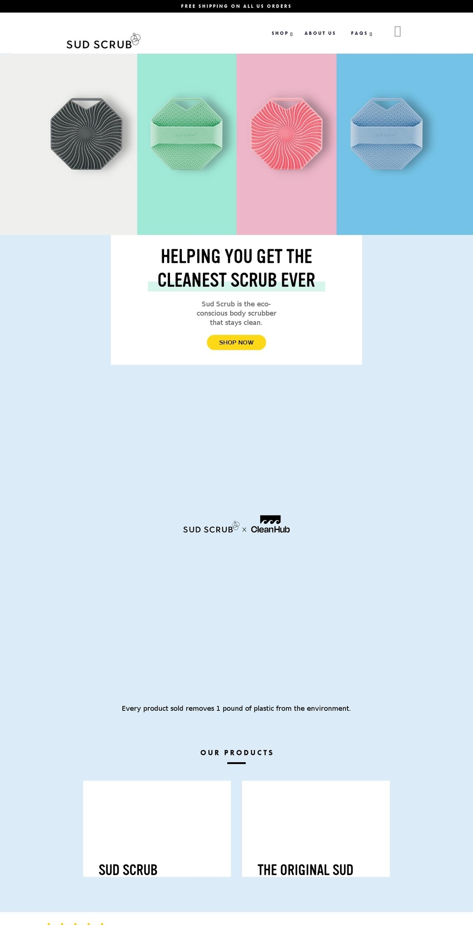 sudscrub.com shopify website screenshot