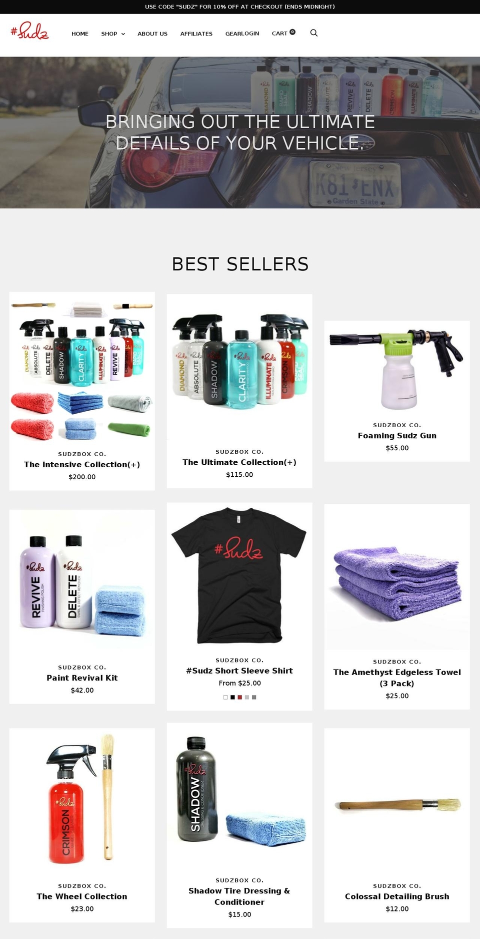 sudzbox.com shopify website screenshot