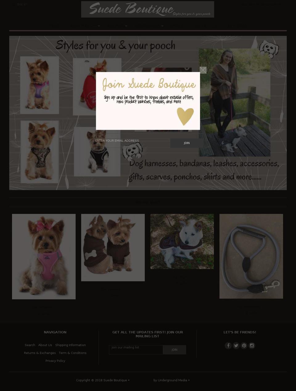 suedeboutique.com — Shopify storefront screenshot