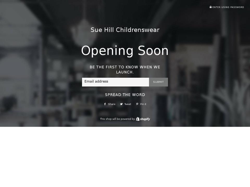 suehillclothing.com — Shopify storefront screenshot