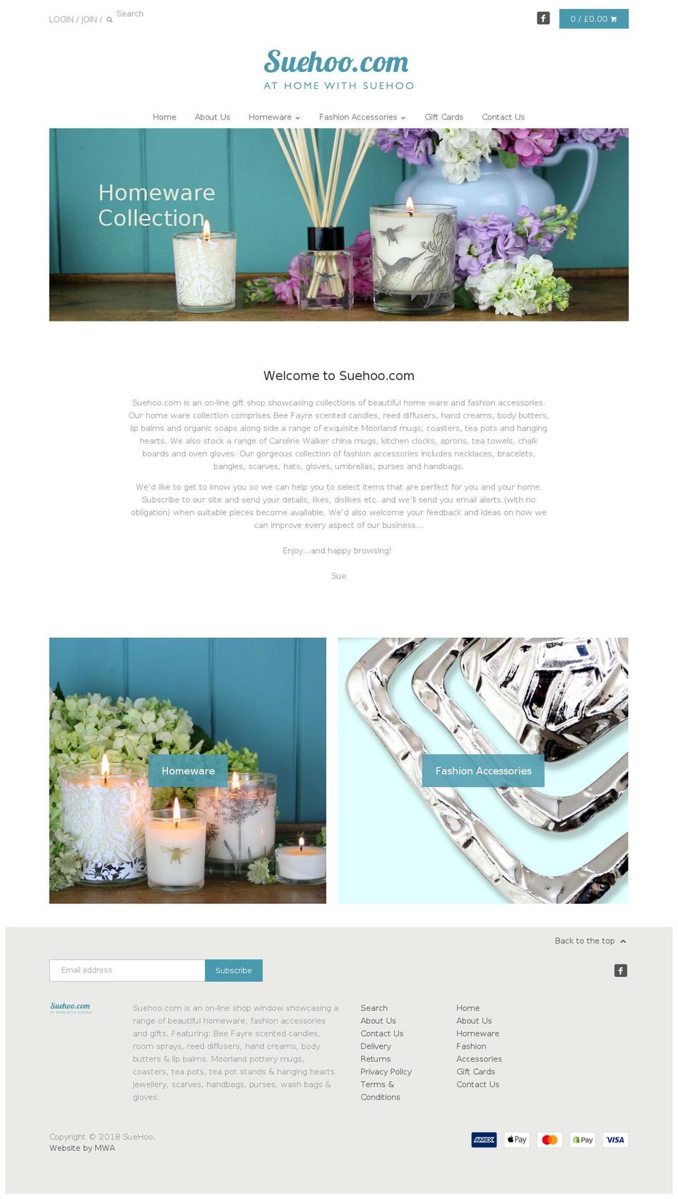 suehoo.com — Shopify storefront screenshot