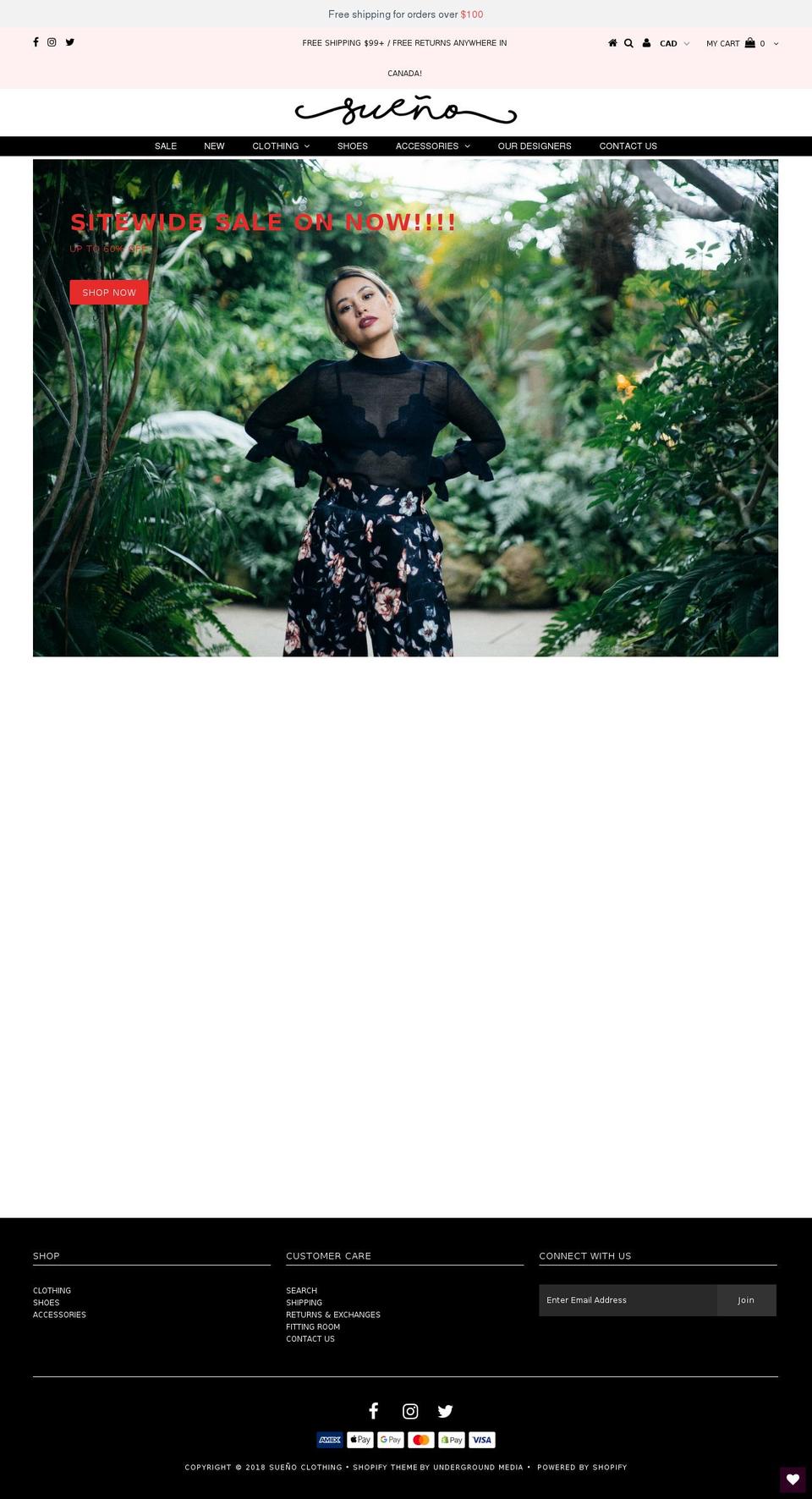 Sueño Shopify theme site example suenoclothing.com