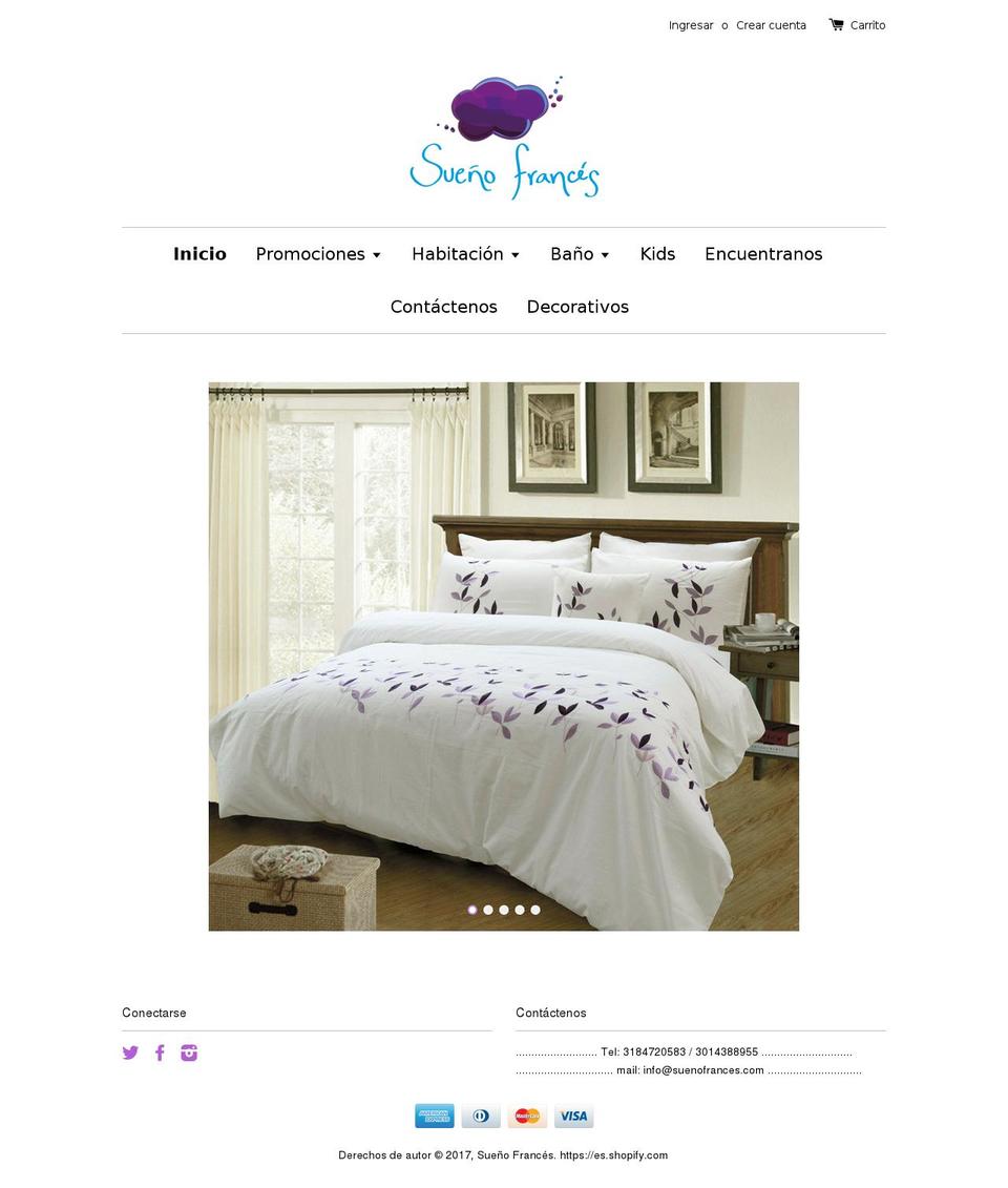 suenofrances.com shopify website screenshot