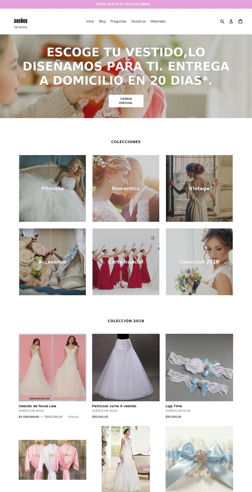 suenosnovia.com — Shopify storefront screenshot