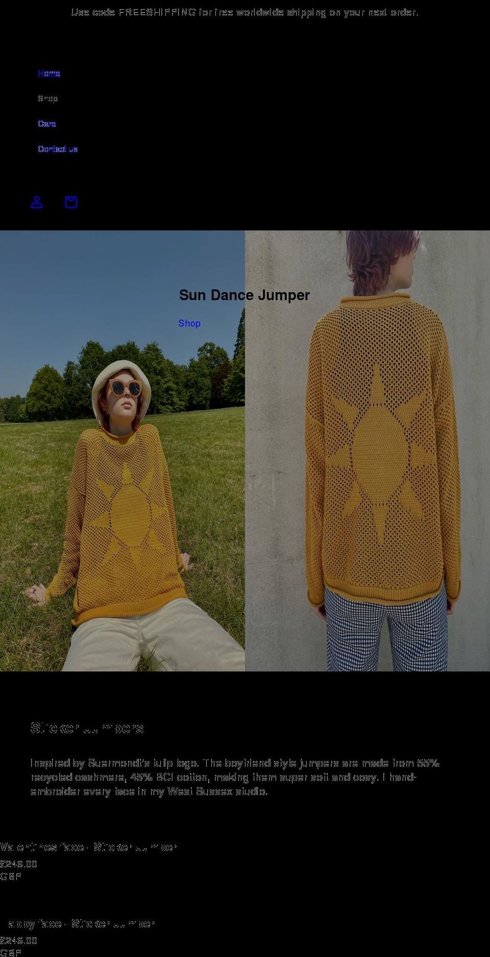 suermondtknitwear.com shopify website screenshot