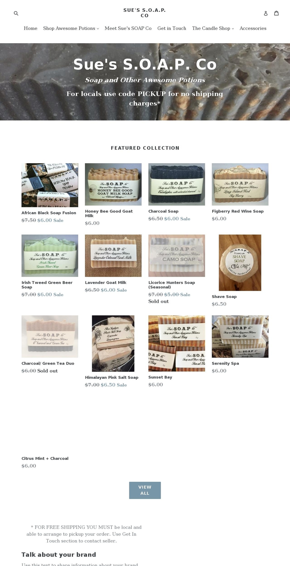 suessoapco.com — Shopify storefront screenshot
