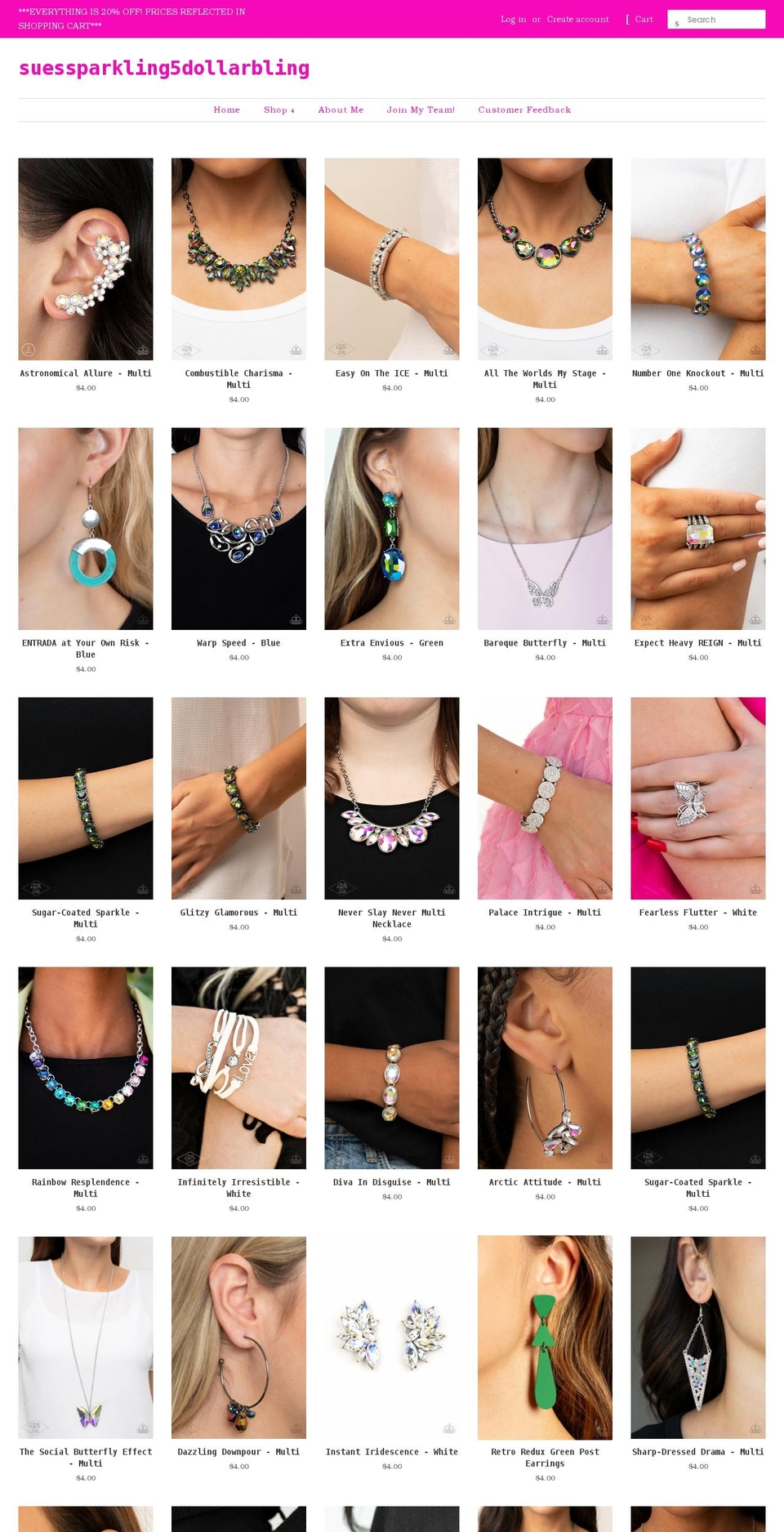 suessparkling5dollarbling.com shopify website screenshot