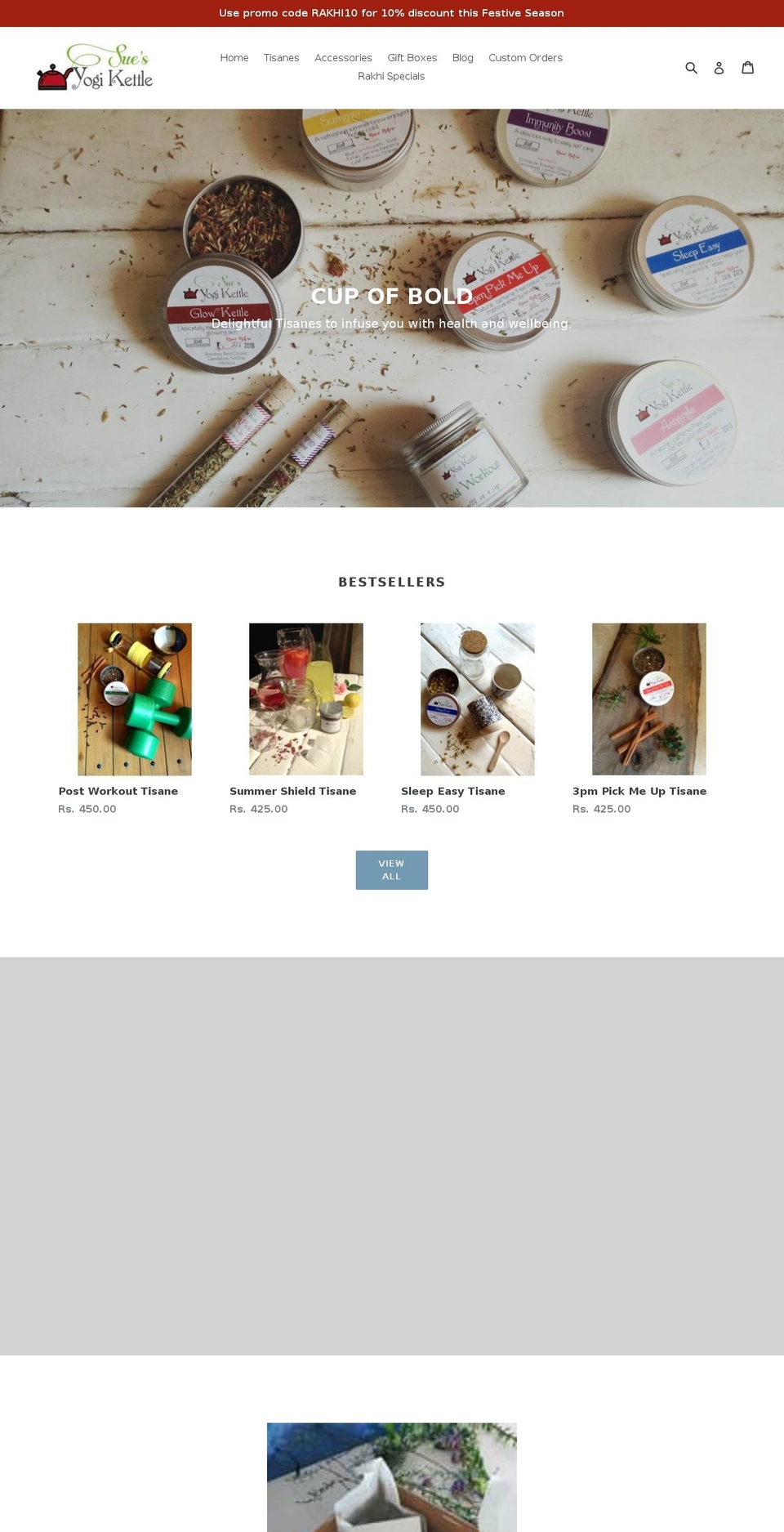 suesyogikettle.com shopify website screenshot