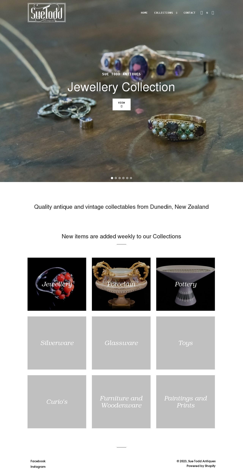 suetoddantiques.com shopify website screenshot