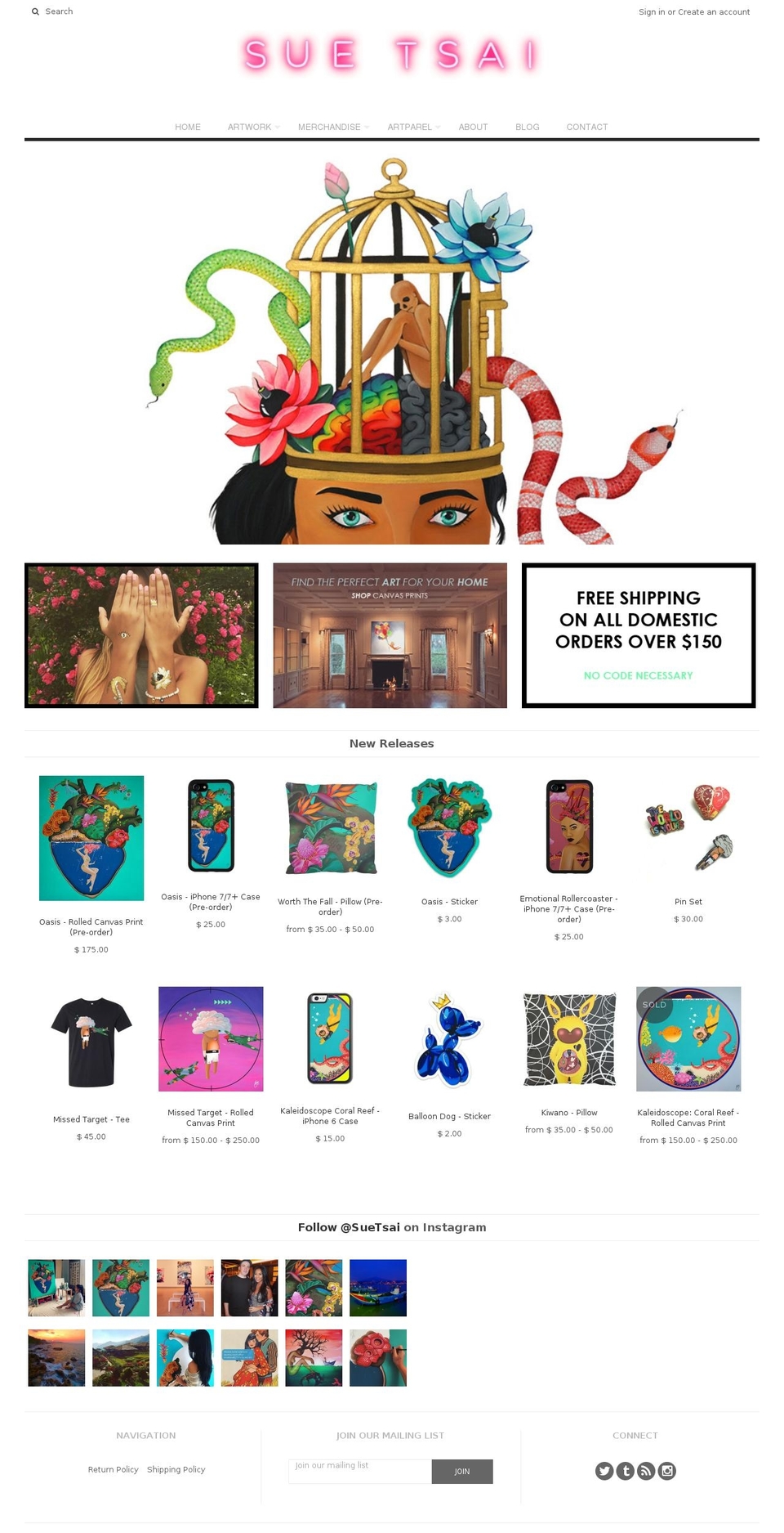 suetsai.com shopify website screenshot