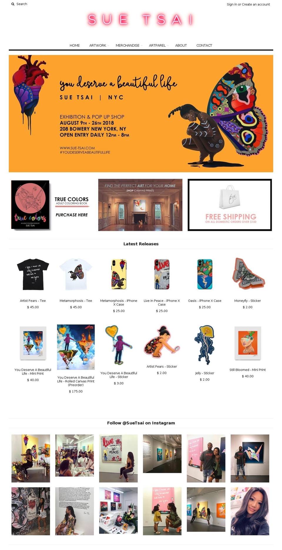suetsaidesigns.com — Shopify storefront screenshot