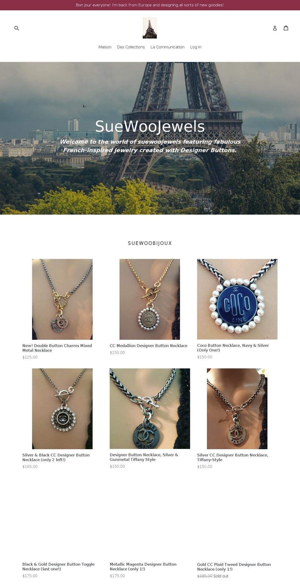 suewoojewels.com — Shopify storefront screenshot