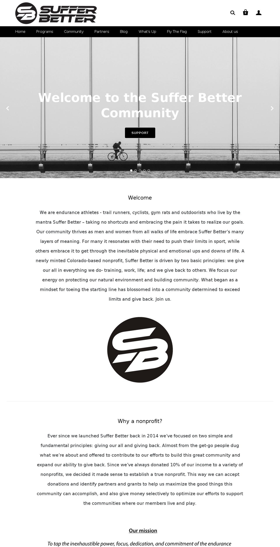sufferbetter.org shopify website screenshot