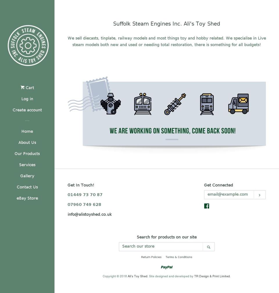 suffolksteamengines.com — Shopify storefront screenshot