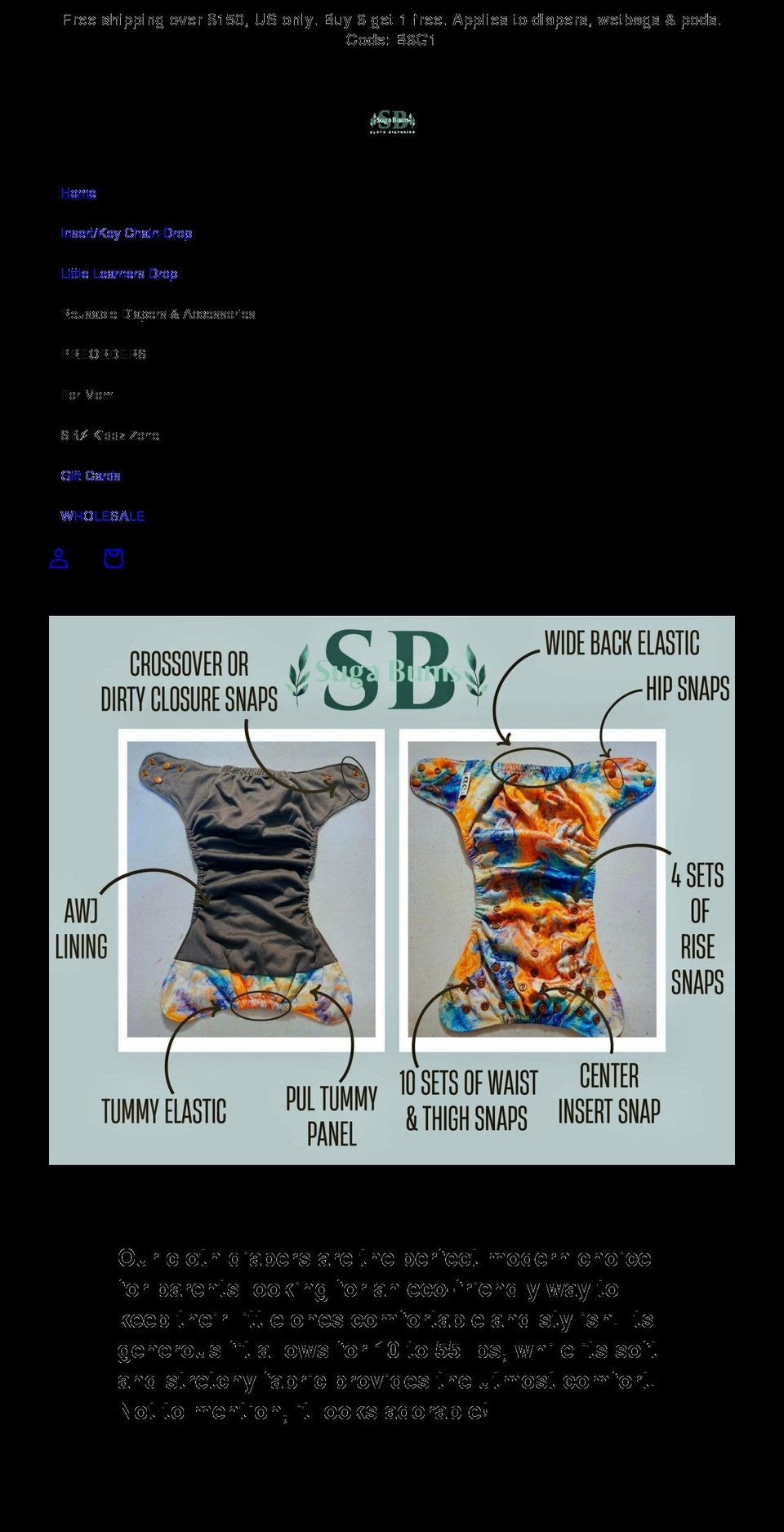 sugabums.com shopify website screenshot