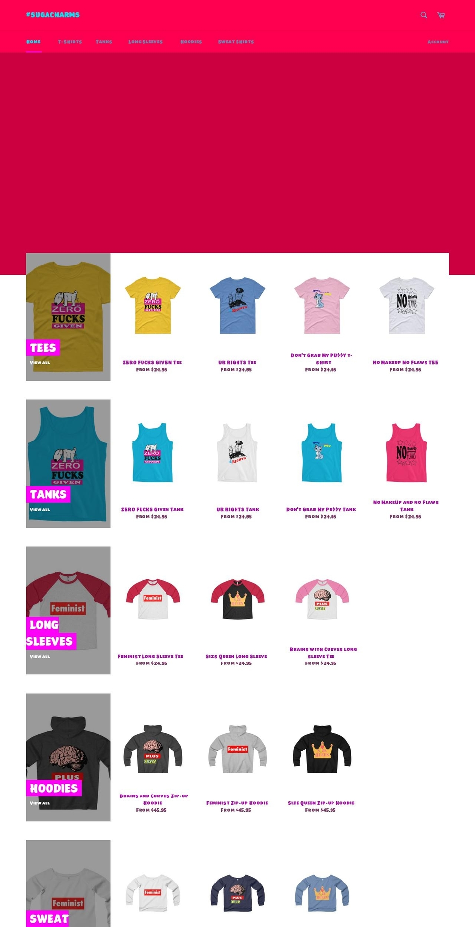 sugacharms.com — Shopify storefront screenshot
