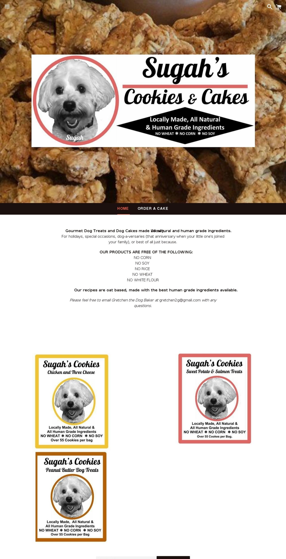 sugahscookies.com — Shopify storefront screenshot