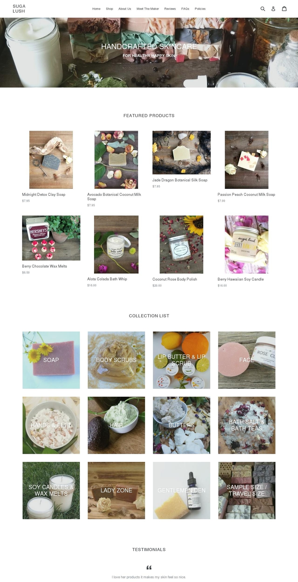 sugalush.com shopify website screenshot