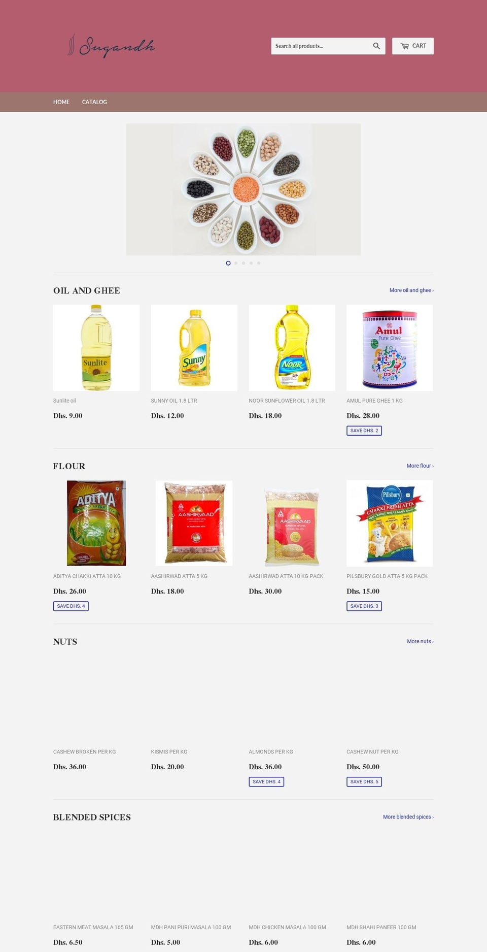 sugandhgrinding.net shopify website screenshot