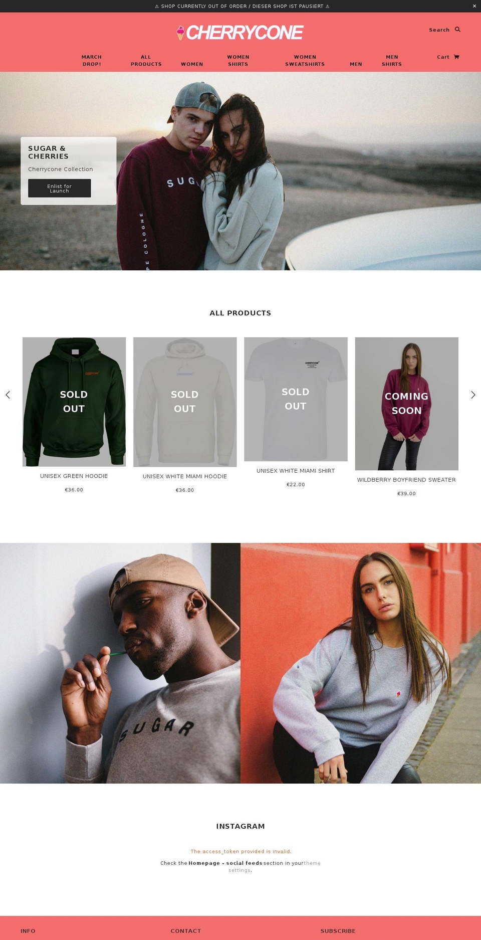 sugarandcherries.com — Shopify storefront screenshot