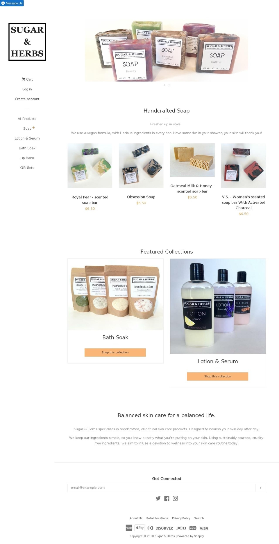 sugarandherbs.com — Shopify storefront screenshot