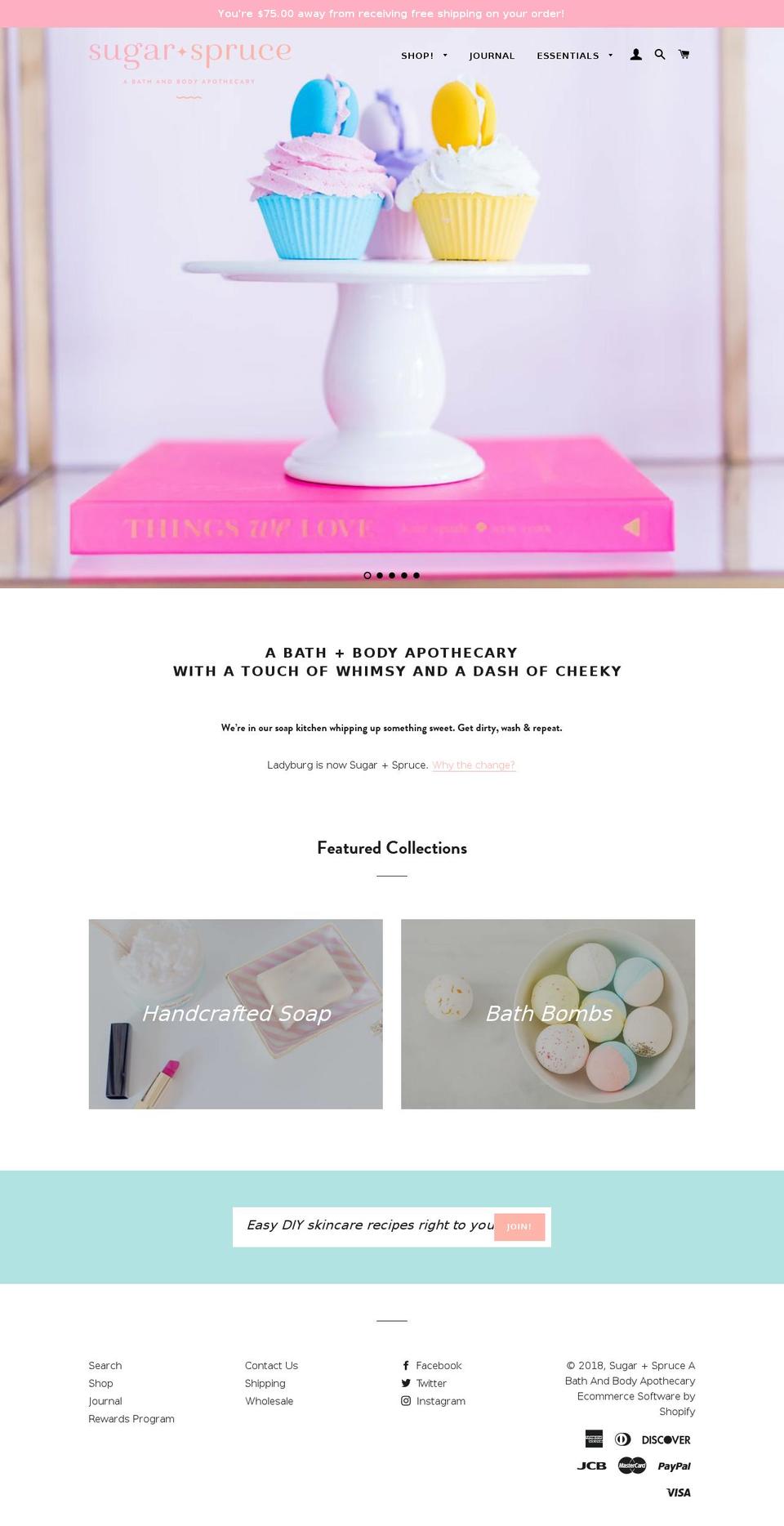 sugarandspruce.com — Shopify storefront screenshot