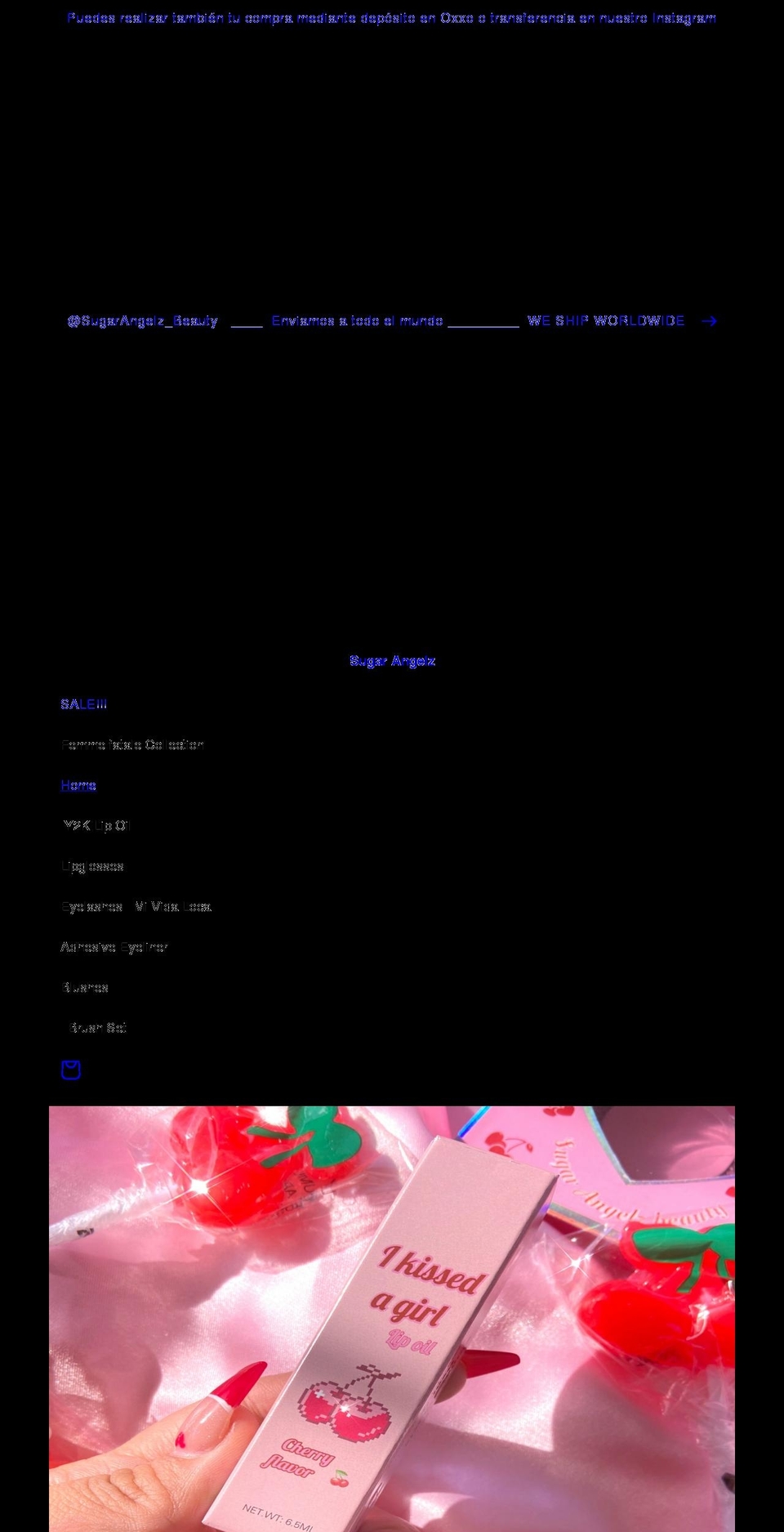 sugarangelzbeauty.com shopify website screenshot