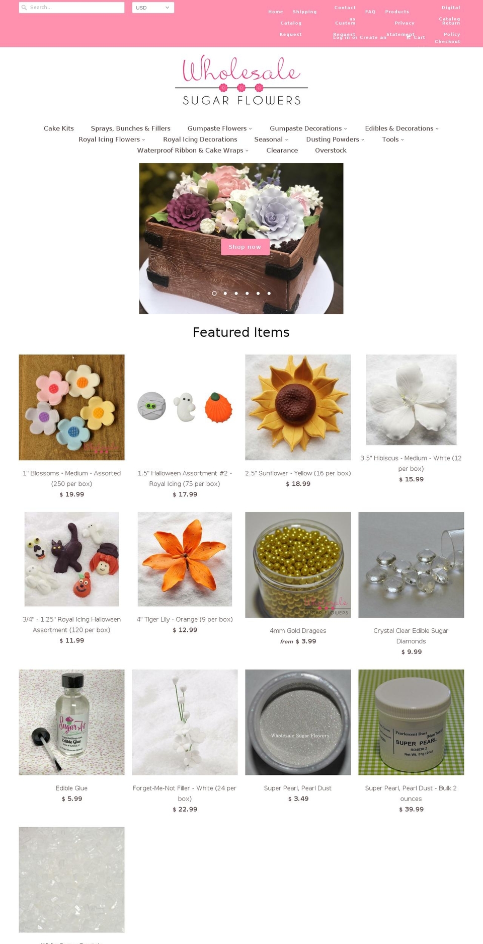 sugarartshop.com — Shopify storefront screenshot