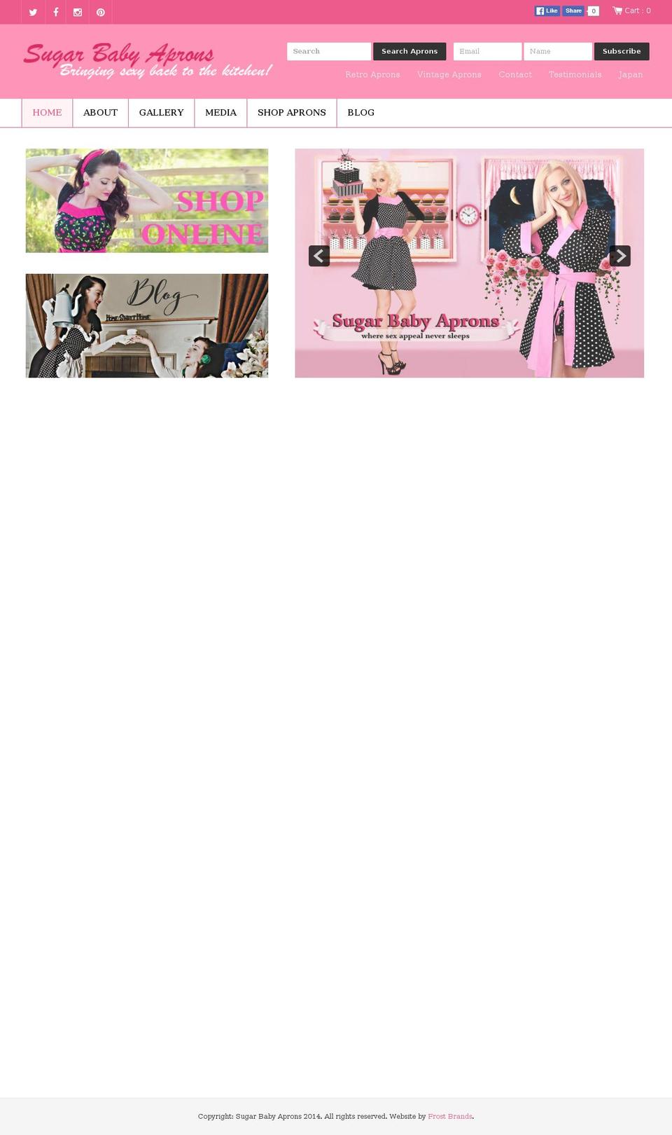 sugarbabyaprons.com shopify website screenshot