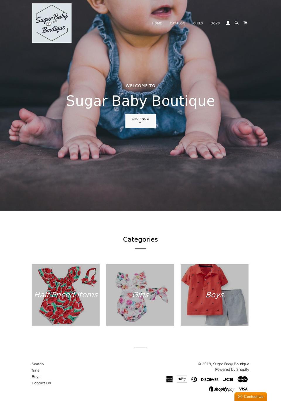 sugarbabyboutique.net shopify website screenshot