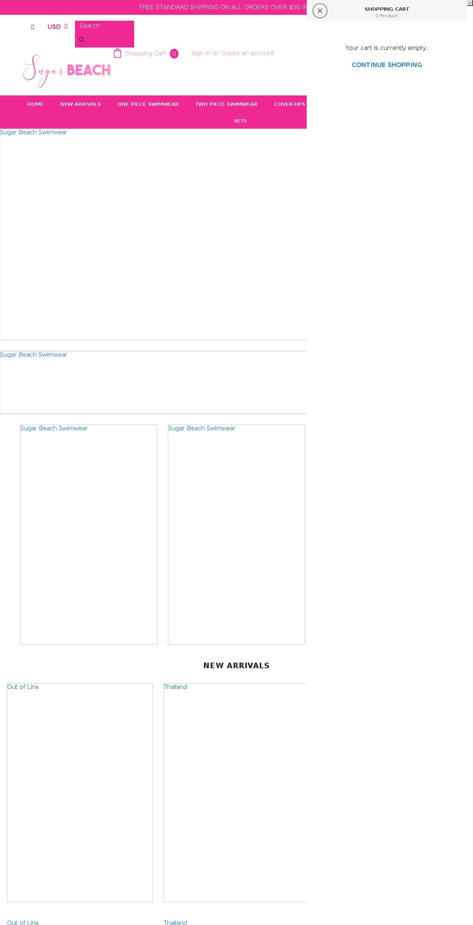 sugarbeachbae.com shopify website screenshot