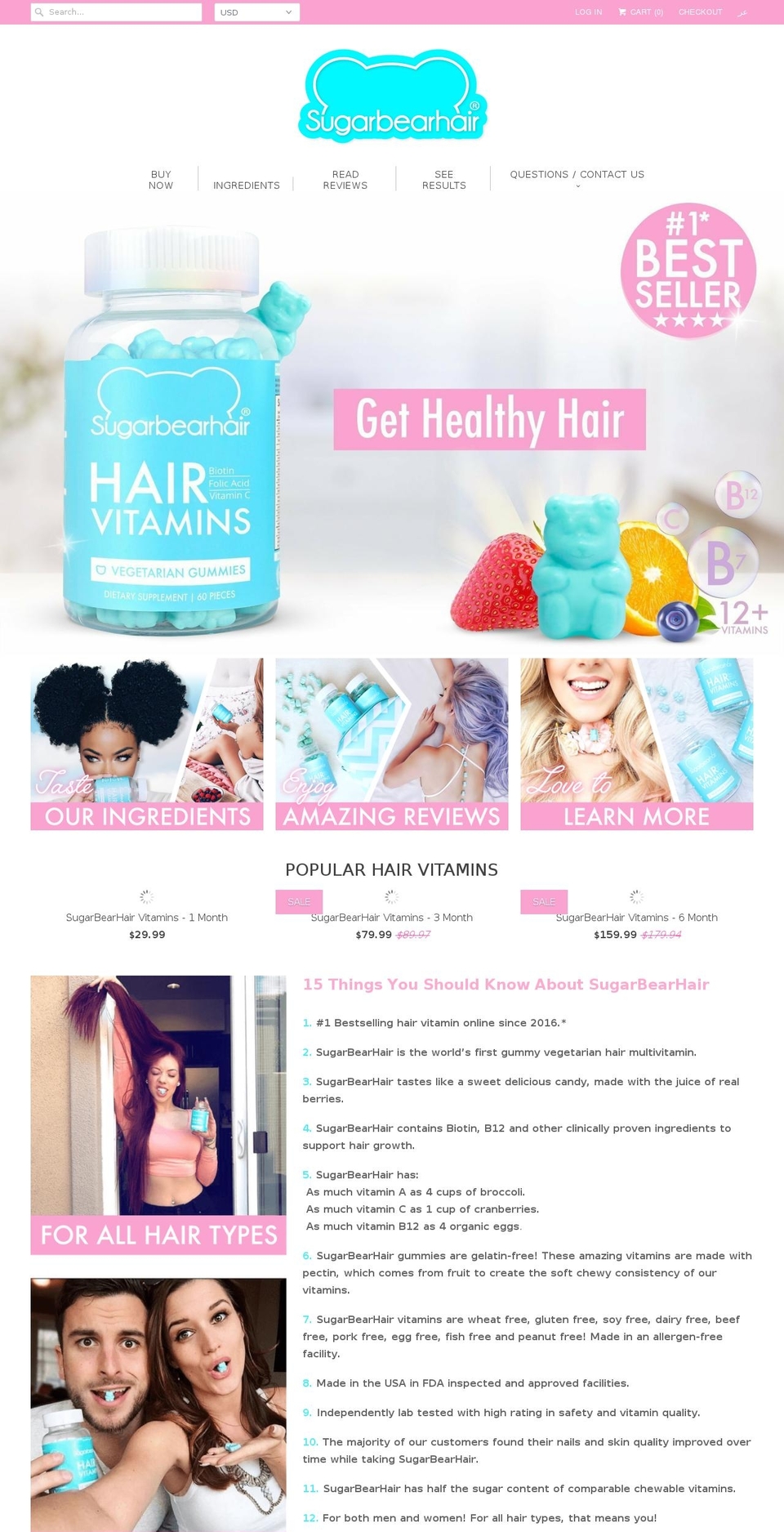 sugarbearhair.ru shopify website screenshot